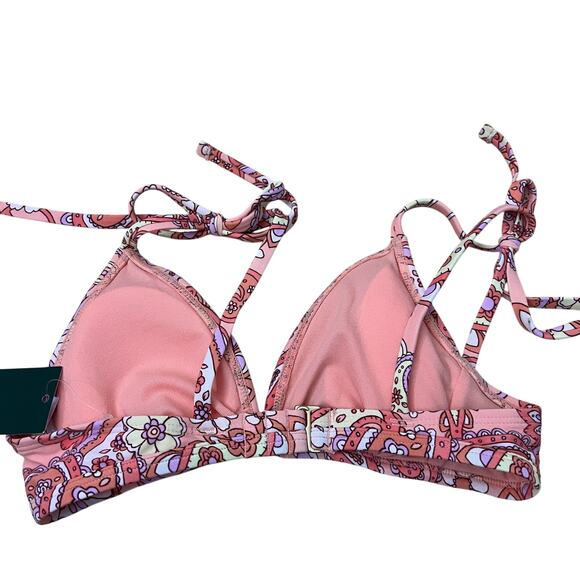 Wild Fable Women's Peach Paisley Print Bralette Bikini Top - Size XXS - NWT - Picture 9 of 10